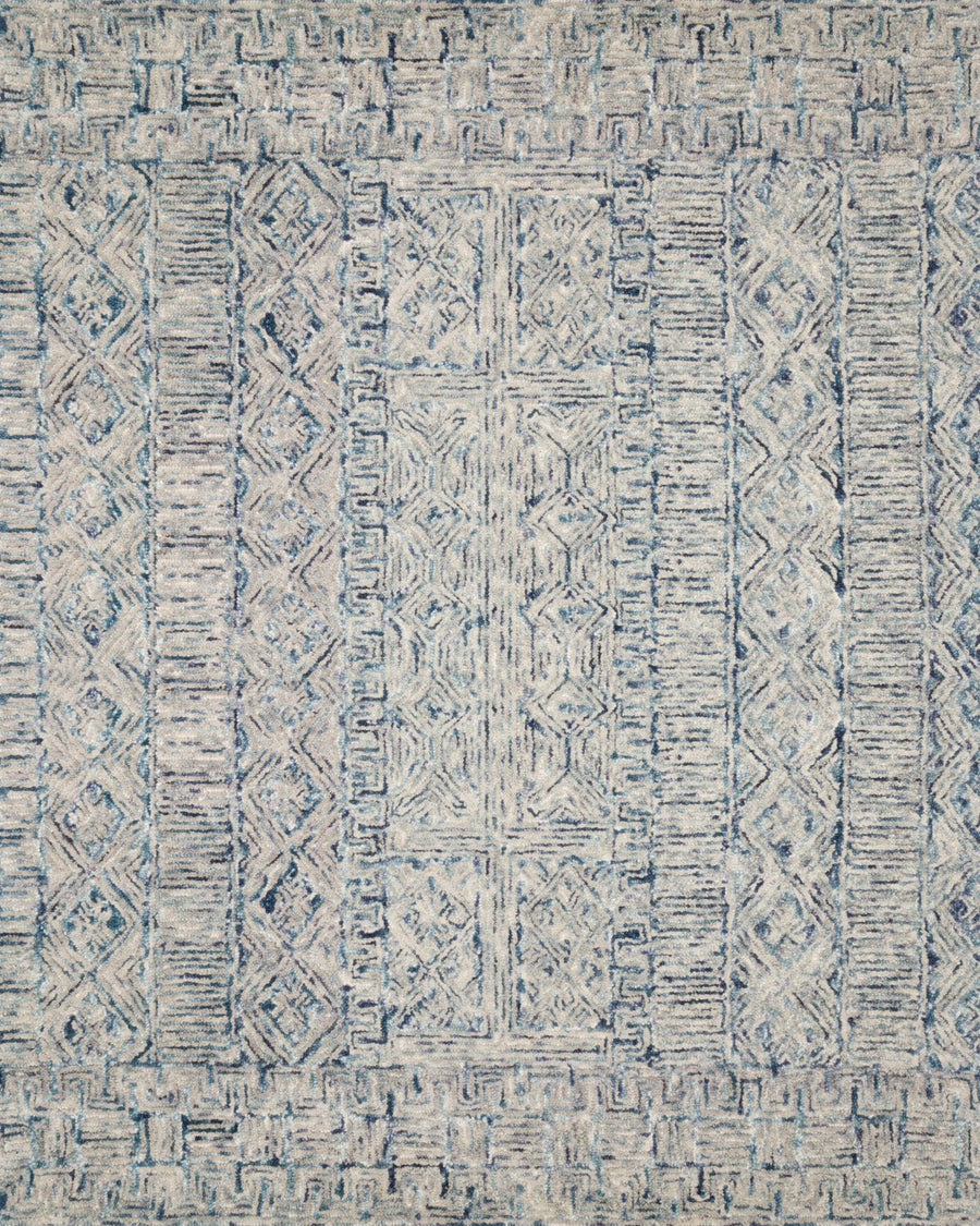 PEREGRINE HAND - TUFTED WOOL RUG: OCEAN, ASH