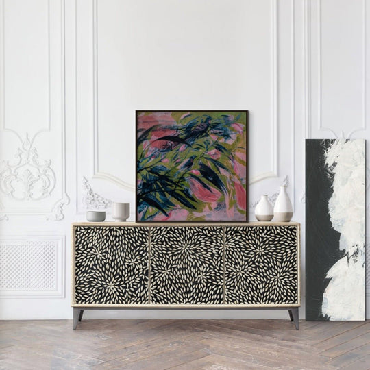 PETAL MOSAIC BONE INLAY CONSOLE