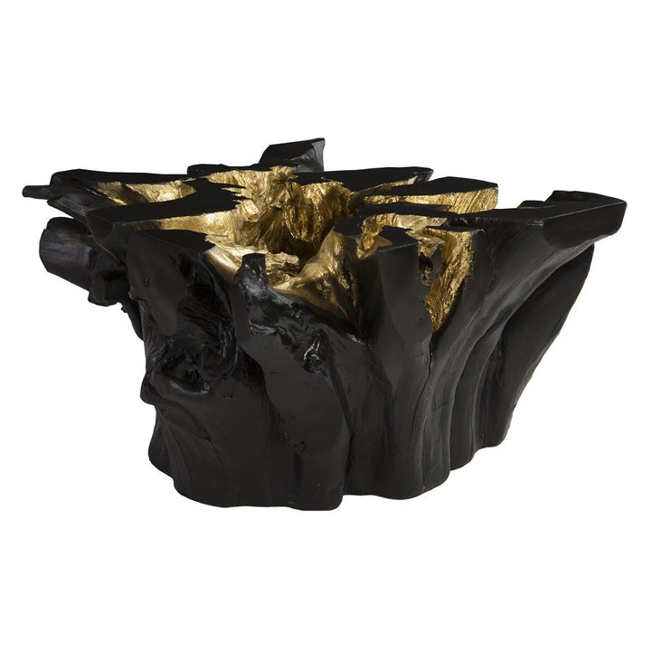 AGNES ROOT CAST COFFEE TABLE BLACK, GOLD LEAF