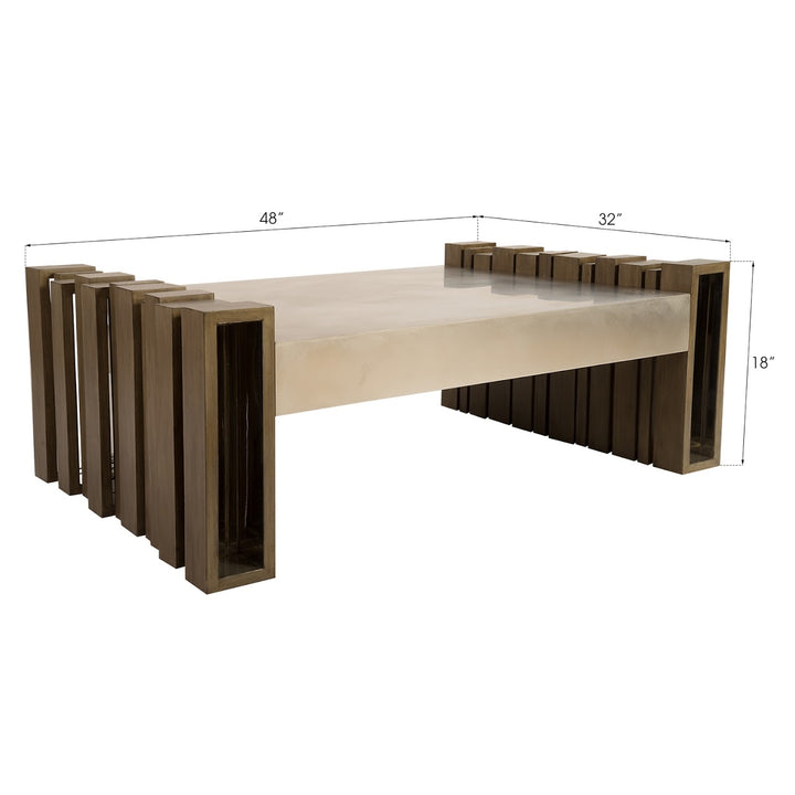 BARCODE COFFEE TABLE: MAHOGANY, STAINLESS STEEL