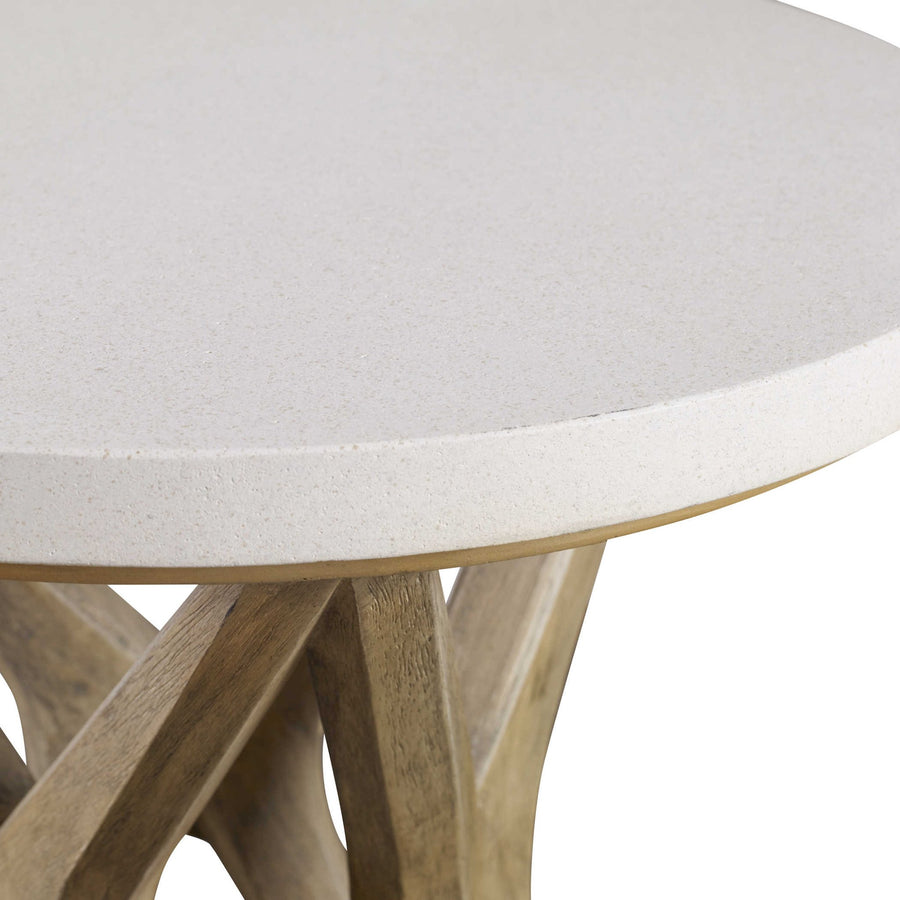 PHOENIX LIMESTONE TOP SIDE TABLE