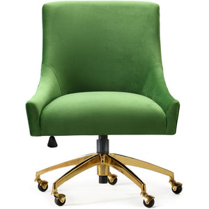PIPER GREEN VELVET SWIVEL OFFICE CHAIR