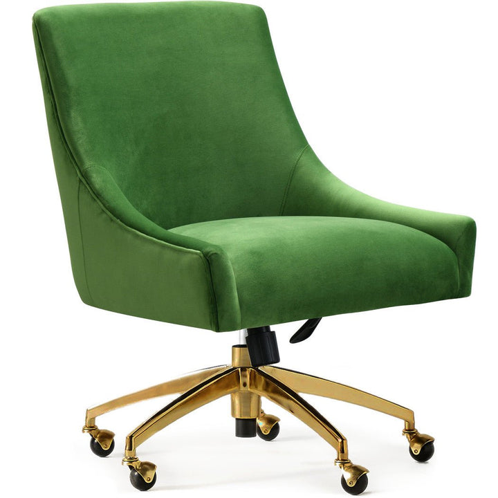 PIPER GREEN VELVET SWIVEL OFFICE CHAIR