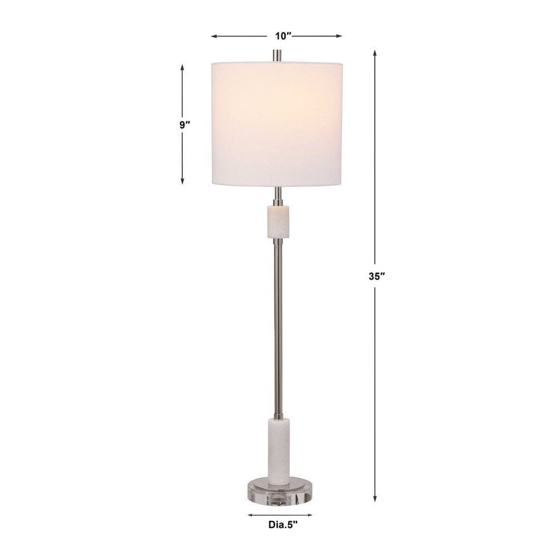 PIPER WHITE MARBLE BUFFET LAMP