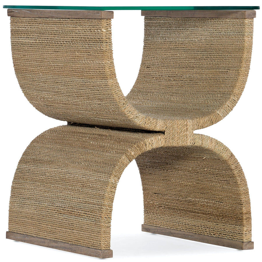 PLAYA JUTE + GLASS END TABLE