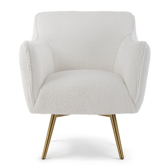 PLUSH WHITE SHEEPSKIN SWIVEL CHAIR