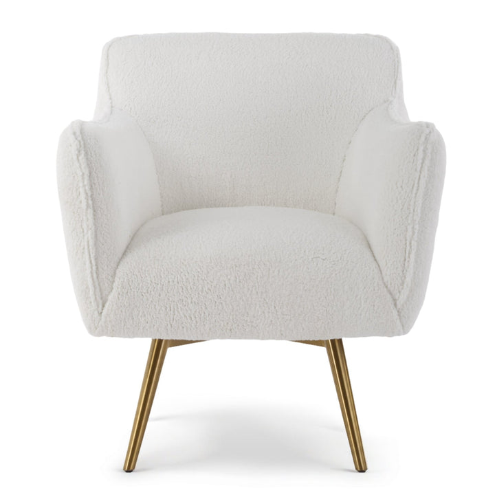 PLUSH WHITE SHEEPSKIN SWIVEL CHAIR