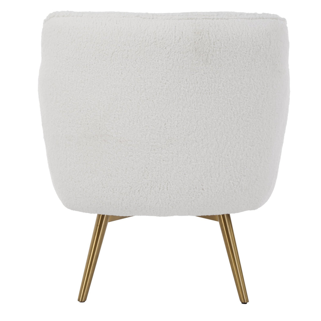 PLUSH WHITE SHEEPSKIN SWIVEL CHAIR