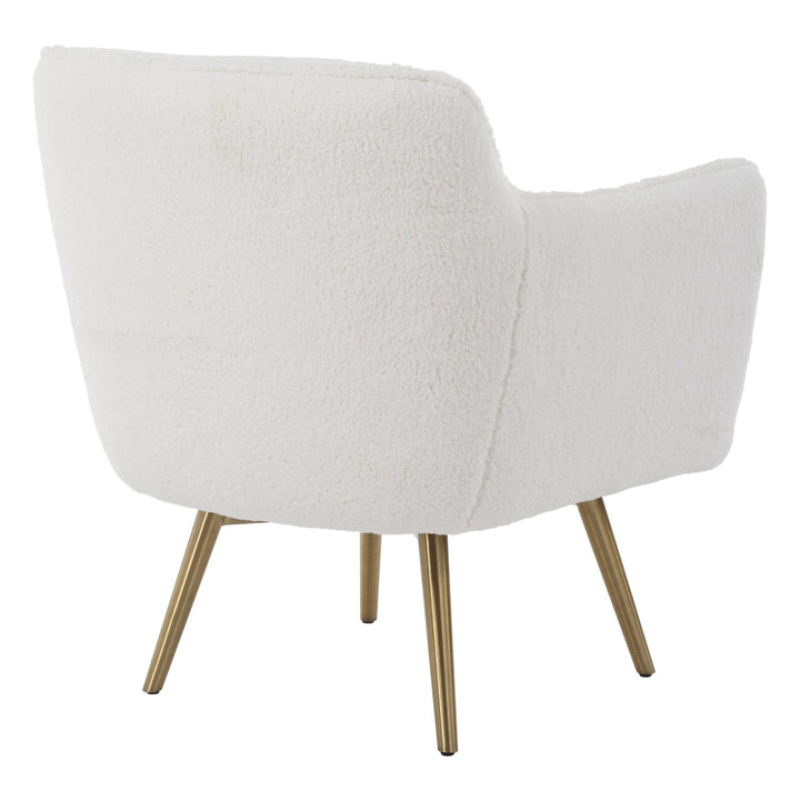 PLUSH WHITE SHEEPSKIN SWIVEL CHAIR