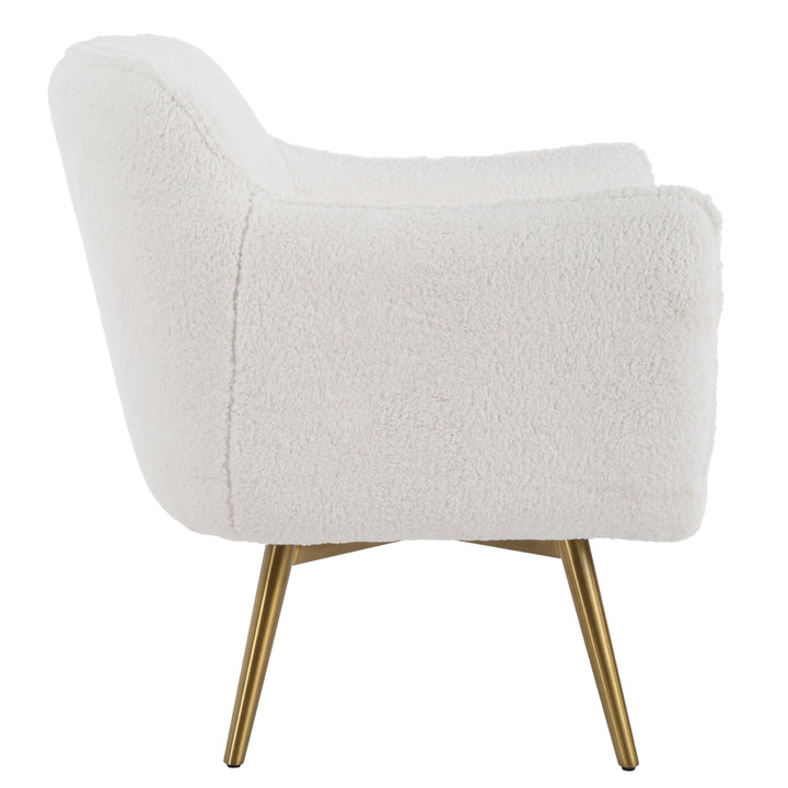 PLUSH WHITE SHEEPSKIN SWIVEL CHAIR