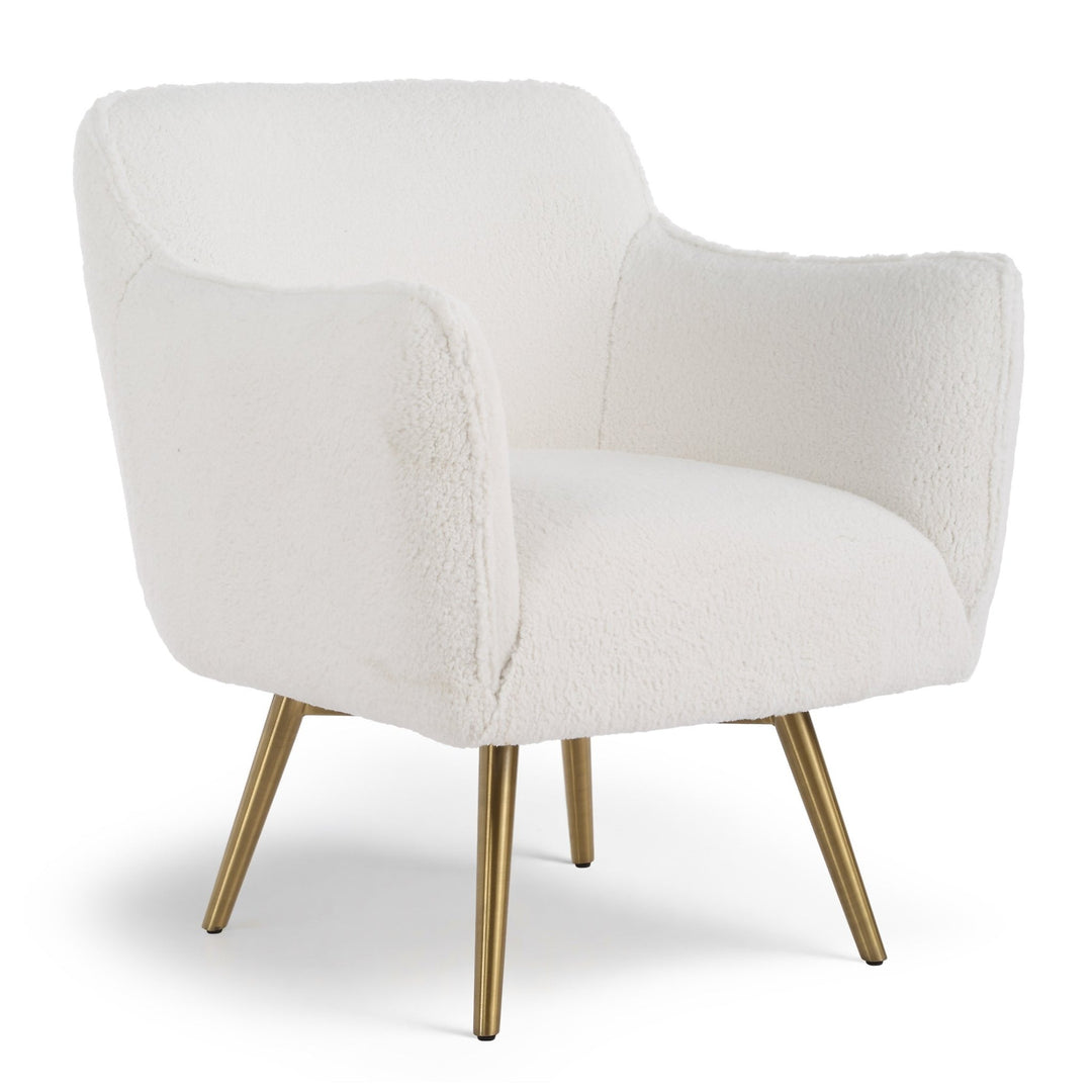 PLUSH WHITE SHEEPSKIN SWIVEL CHAIR