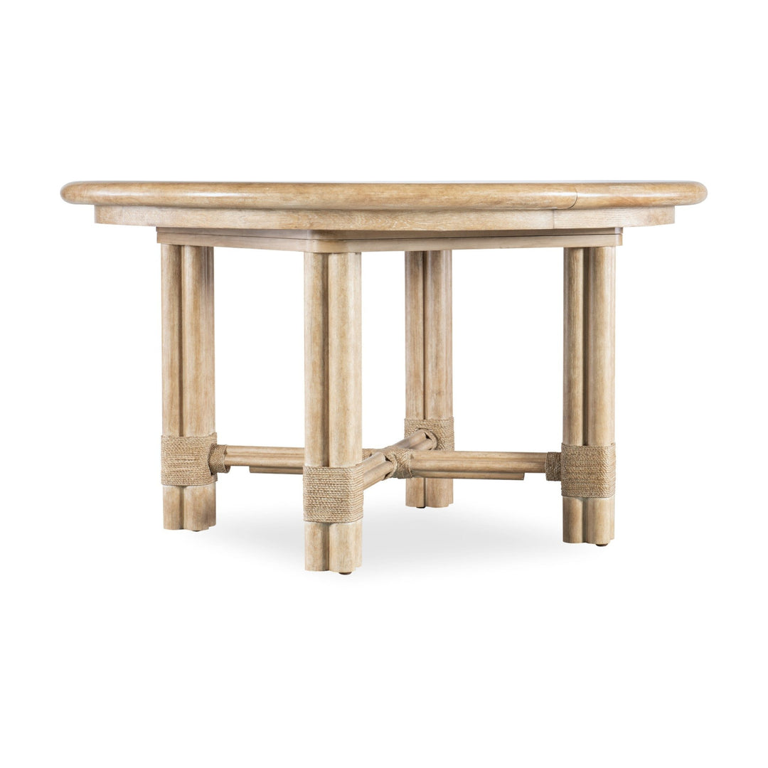 POLE RATTAN ROUND DINING TABLE WITH LEAF