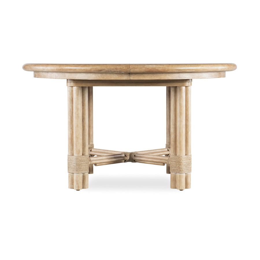 POLE RATTAN ROUND DINING TABLE WITH LEAF