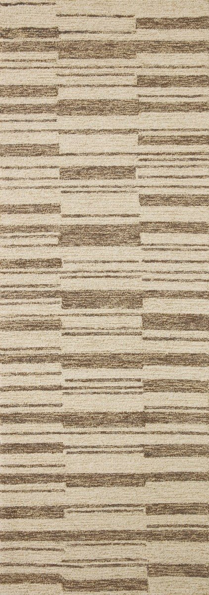 POLLY HAND - TUFTED WOOL + JUTE RUG: BEIGE, TOBACCO