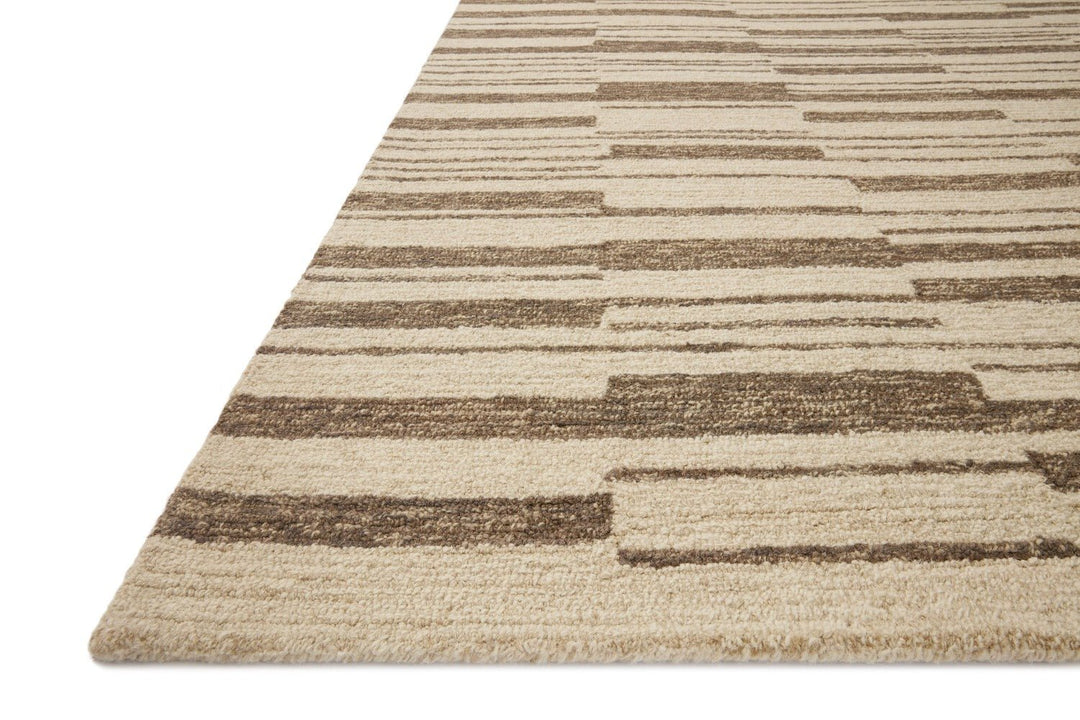 POLLY HAND - TUFTED WOOL + JUTE RUG: BEIGE, TOBACCO