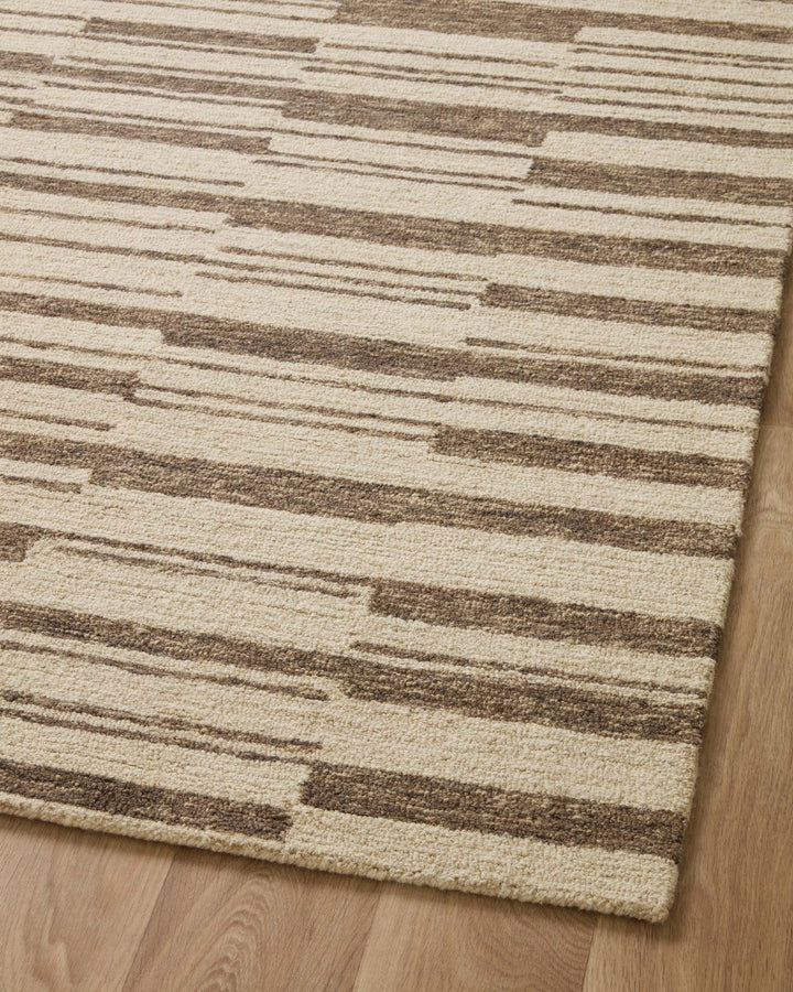 POLLY HAND - TUFTED WOOL + JUTE RUG: BEIGE, TOBACCO