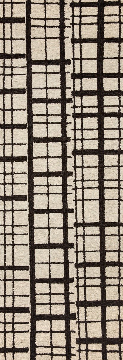 POLLY HAND - TUFTED WOOL + JUTE RUG: BLACK, IVORY