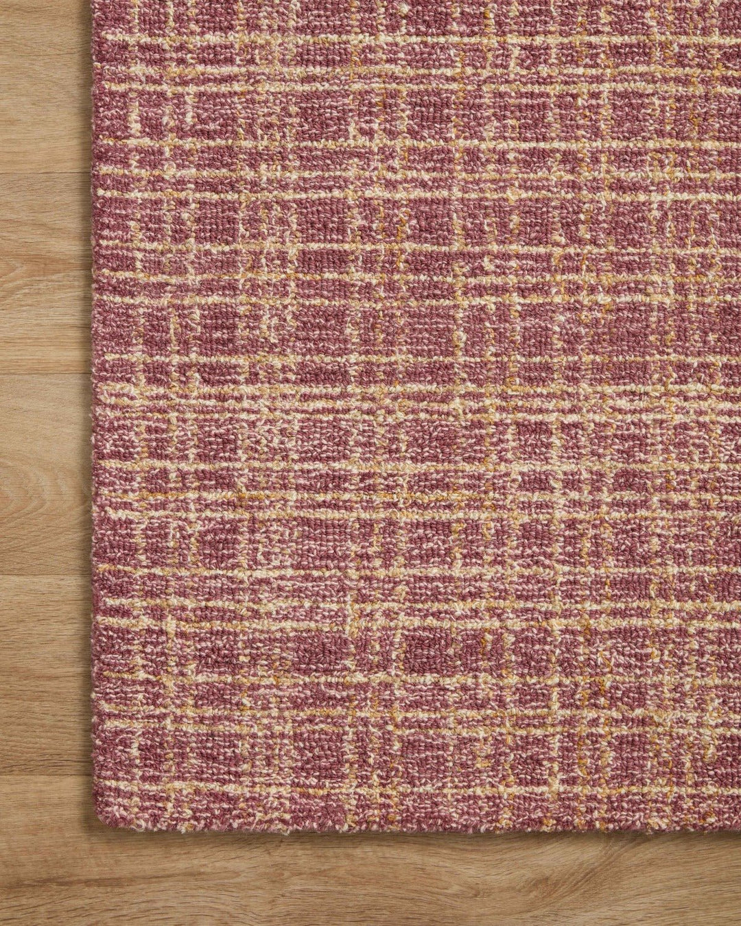 POLLY HAND - TUFTED WOOL + JUTE RUG: RASPBERRY