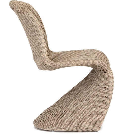 PORTIA INDOOR - OUTDOOR WICKER DINING CHAIR: ANTIQUE WHITE