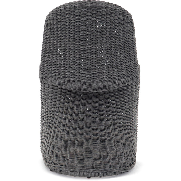 PORTIA INDOOR - OUTDOOR WICKER DINING CHAIR: VINTAGE COAL