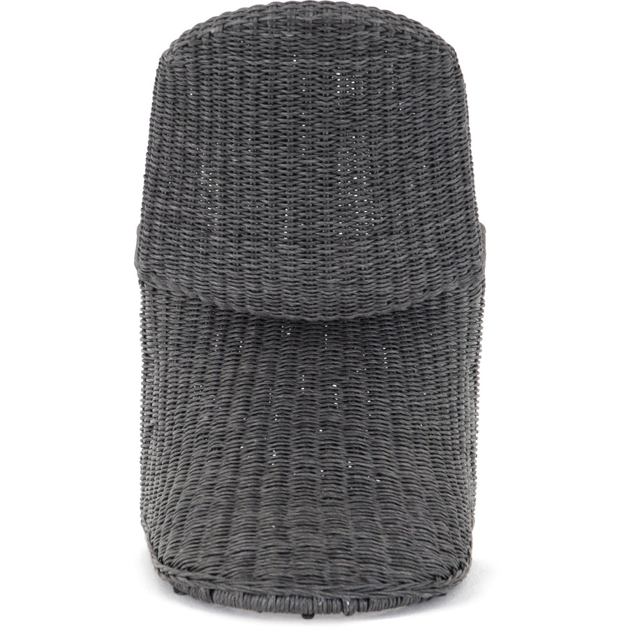 PORTIA INDOOR - OUTDOOR WICKER DINING CHAIR: VINTAGE COAL