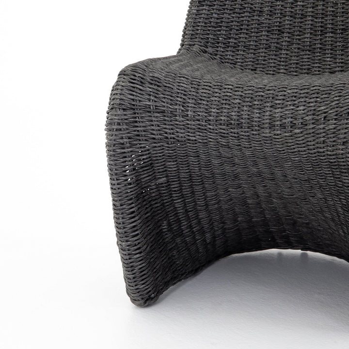 PORTIA INDOOR - OUTDOOR WICKER DINING CHAIR: VINTAGE COAL