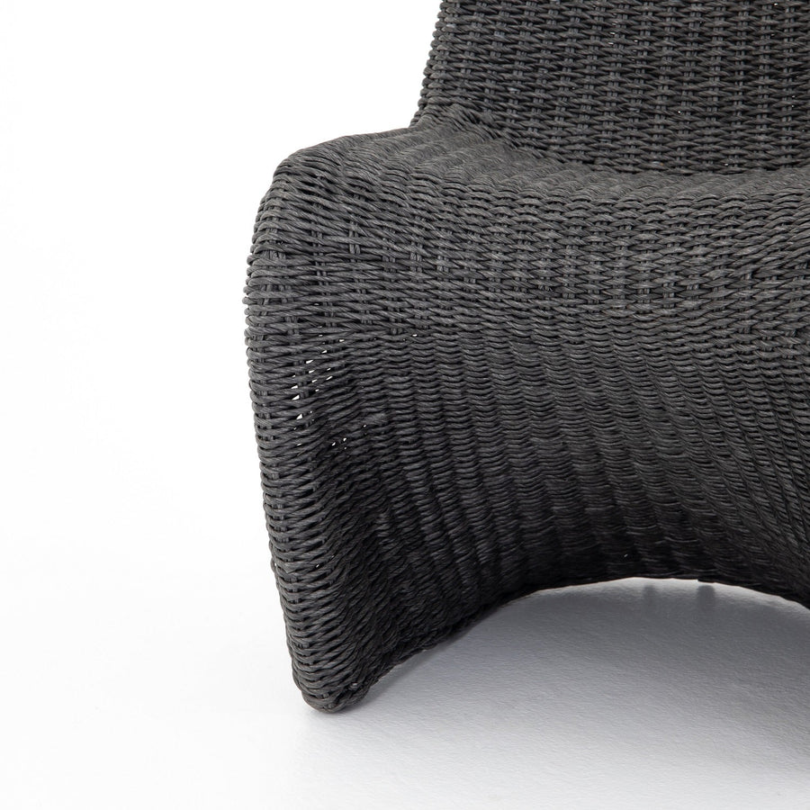 PORTIA INDOOR - OUTDOOR WICKER DINING CHAIR: VINTAGE COAL
