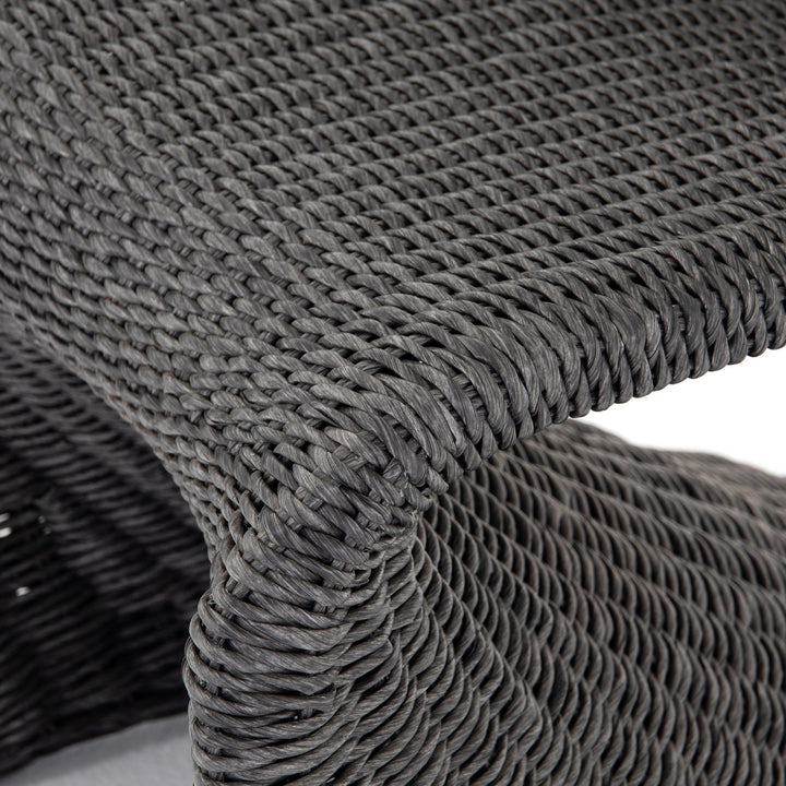 PORTIA INDOOR - OUTDOOR WICKER DINING CHAIR: VINTAGE COAL