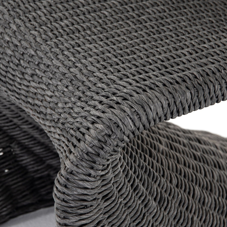 PORTIA INDOOR - OUTDOOR WICKER DINING CHAIR: VINTAGE COAL
