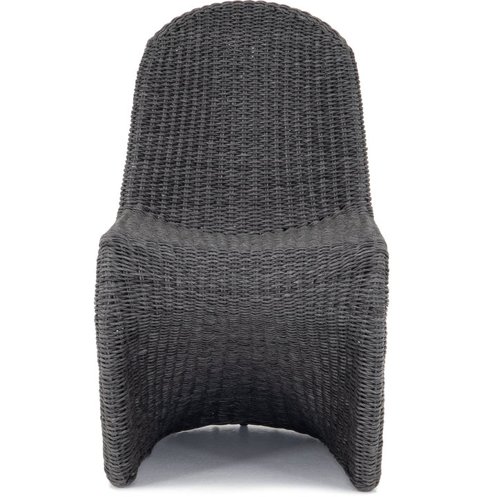 PORTIA INDOOR - OUTDOOR WICKER DINING CHAIR: VINTAGE COAL