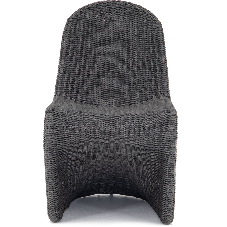 PORTIA INDOOR - OUTDOOR WICKER DINING CHAIR: VINTAGE COAL