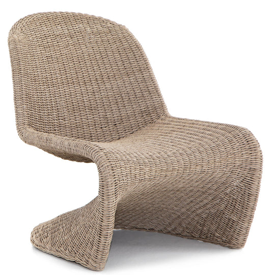 PORTIA INDOOR - OUTDOOR WICKER LOUNGE CHAIR: ANTIQUE WHITE