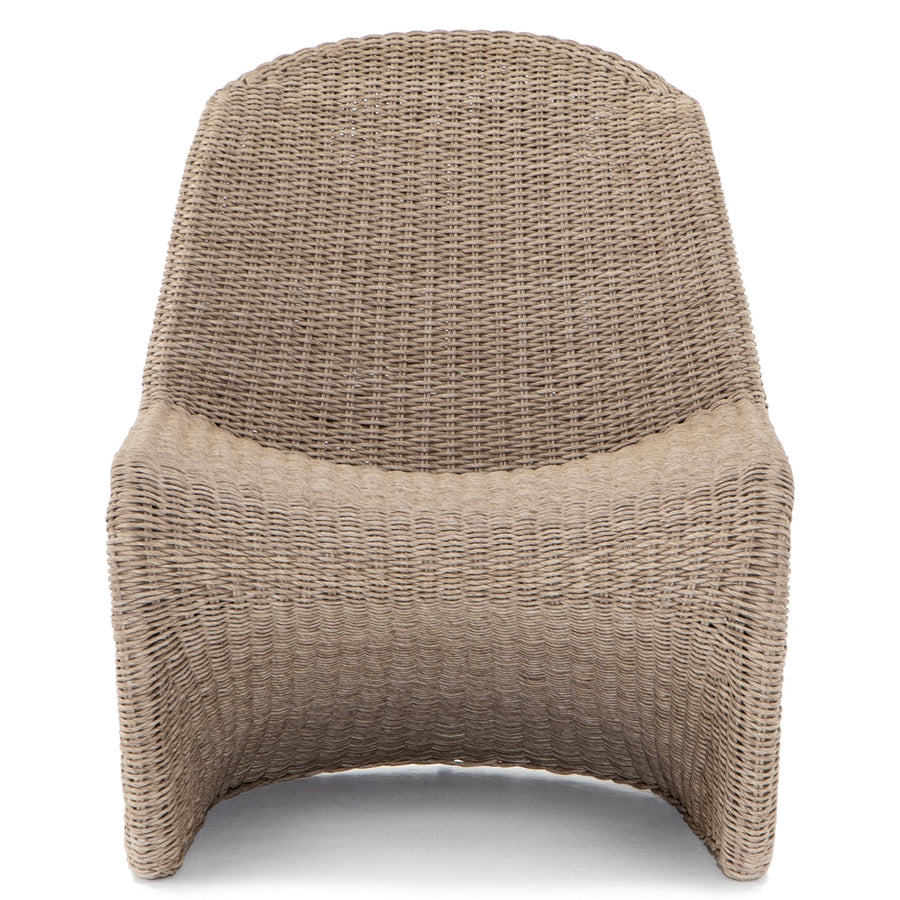PORTIA INDOOR - OUTDOOR WICKER LOUNGE CHAIR: ANTIQUE WHITE
