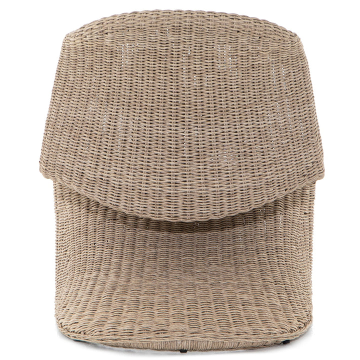 PORTIA INDOOR - OUTDOOR WICKER LOUNGE CHAIR: ANTIQUE WHITE
