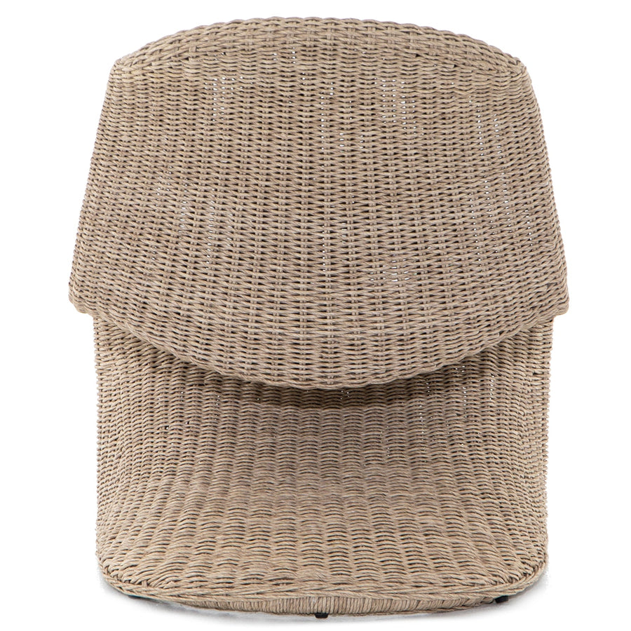 PORTIA INDOOR - OUTDOOR WICKER LOUNGE CHAIR: ANTIQUE WHITE