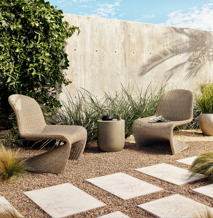 PORTIA INDOOR - OUTDOOR WICKER LOUNGE CHAIR: ANTIQUE WHITE