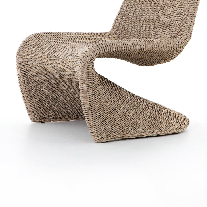 PORTIA INDOOR - OUTDOOR WICKER LOUNGE CHAIR: ANTIQUE WHITE
