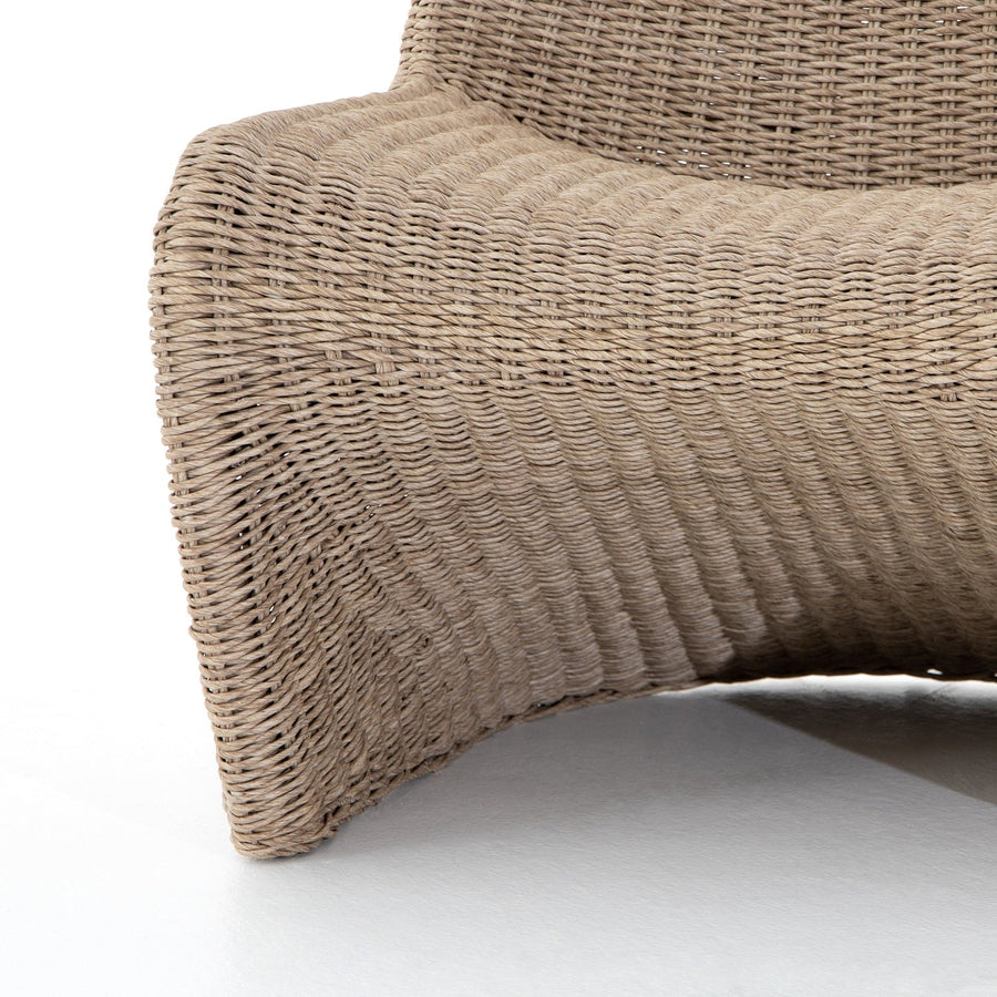 PORTIA INDOOR - OUTDOOR WICKER LOUNGE CHAIR: ANTIQUE WHITE