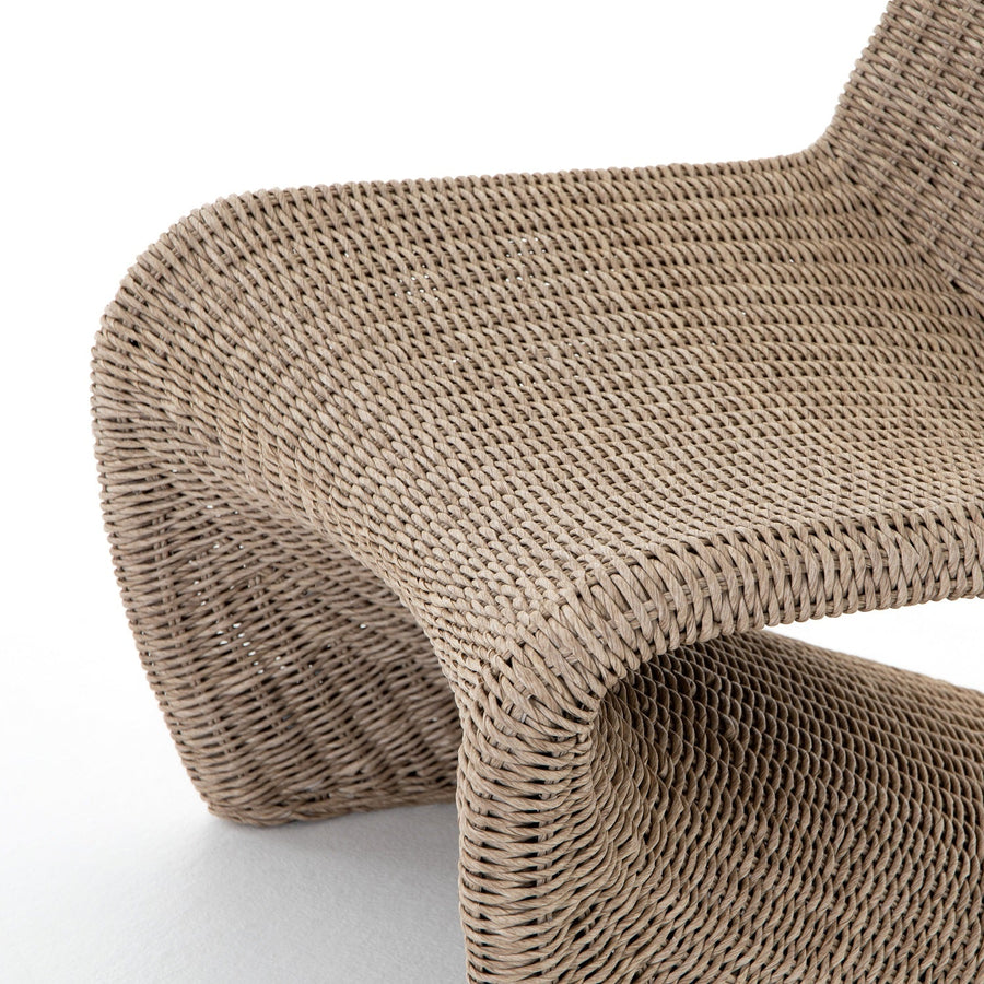PORTIA INDOOR - OUTDOOR WICKER LOUNGE CHAIR: ANTIQUE WHITE