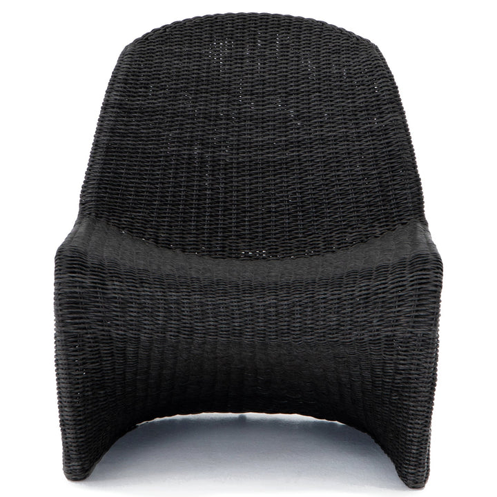 PORTIA INDOOR - OUTDOOR WICKER LOUNGE CHAIR: VINTAGE COAL