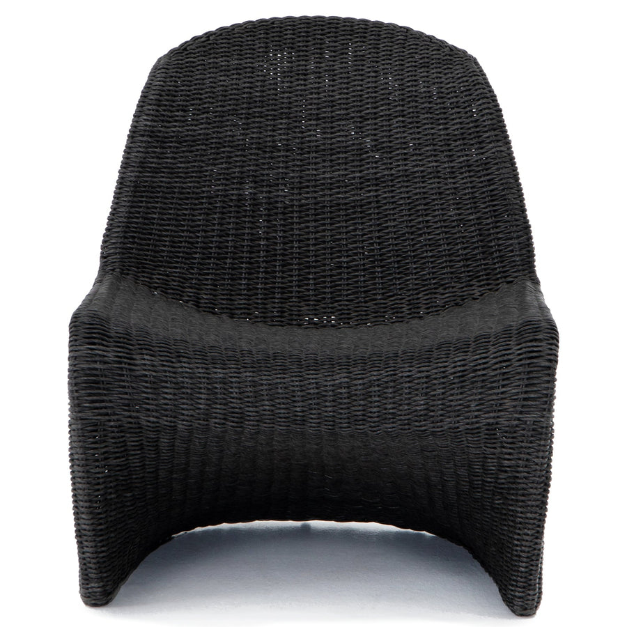 PORTIA INDOOR - OUTDOOR WICKER LOUNGE CHAIR: VINTAGE COAL
