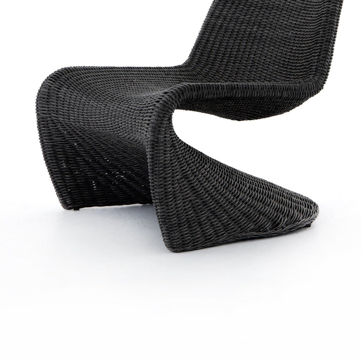 PORTIA INDOOR - OUTDOOR WICKER LOUNGE CHAIR: VINTAGE COAL