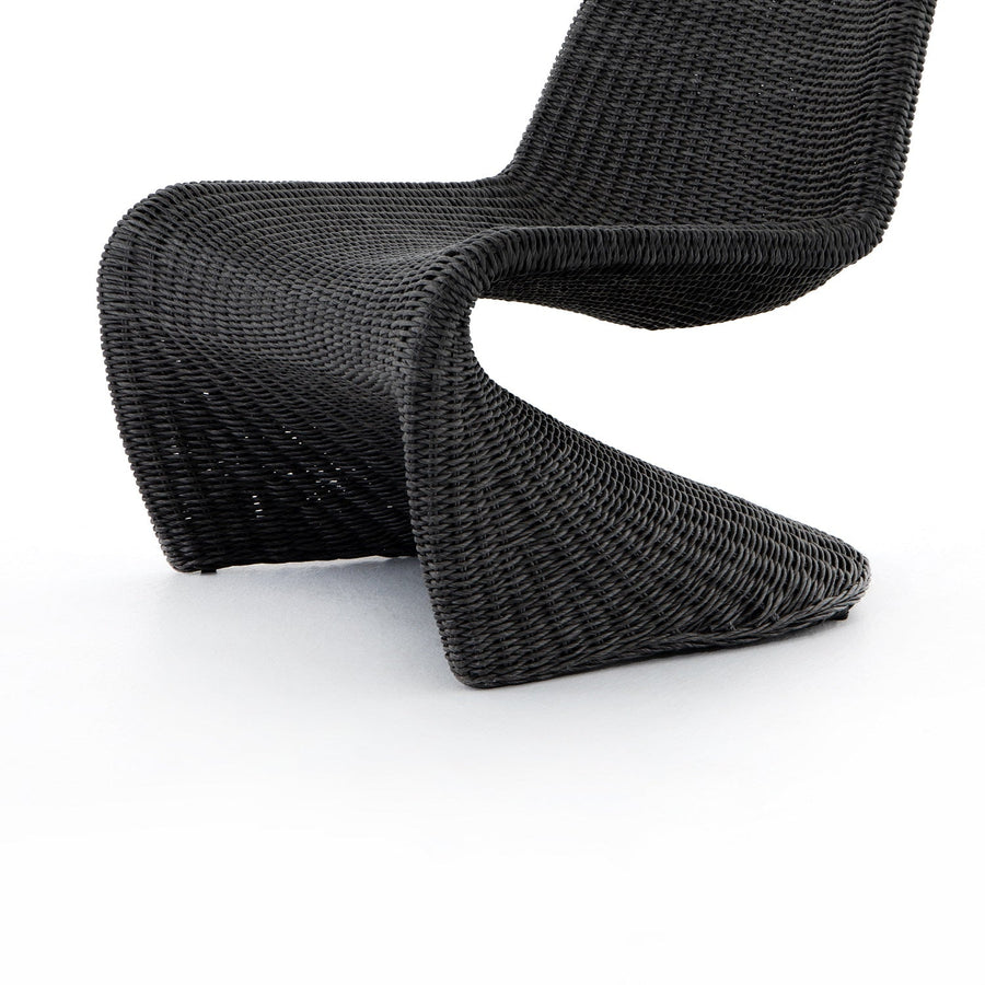 PORTIA INDOOR - OUTDOOR WICKER LOUNGE CHAIR: VINTAGE COAL