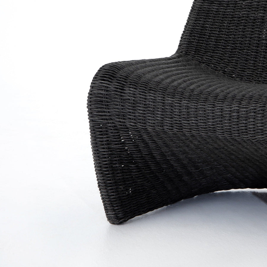 PORTIA INDOOR - OUTDOOR WICKER LOUNGE CHAIR: VINTAGE COAL