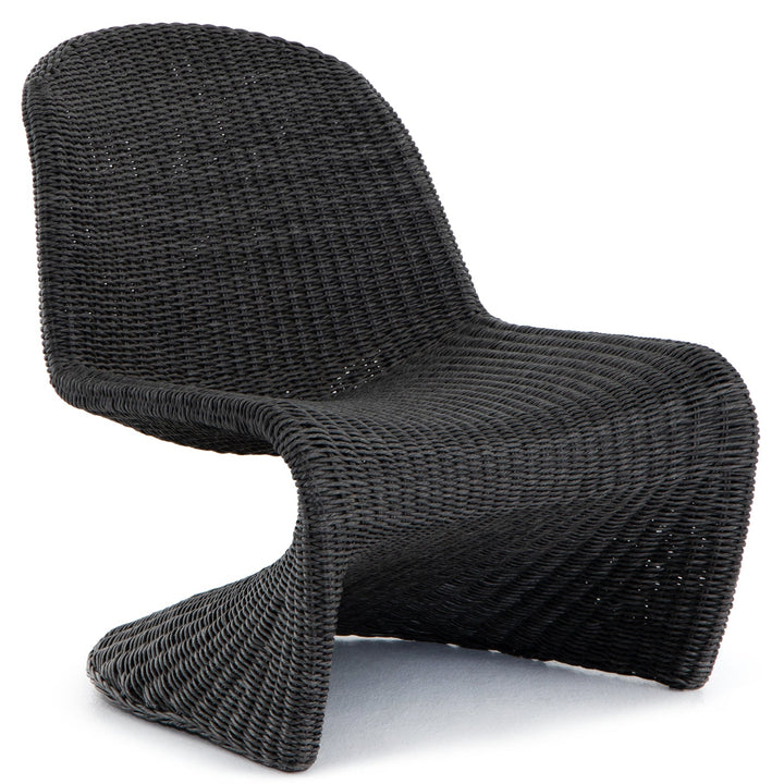 PORTIA INDOOR - OUTDOOR WICKER LOUNGE CHAIR: VINTAGE COAL