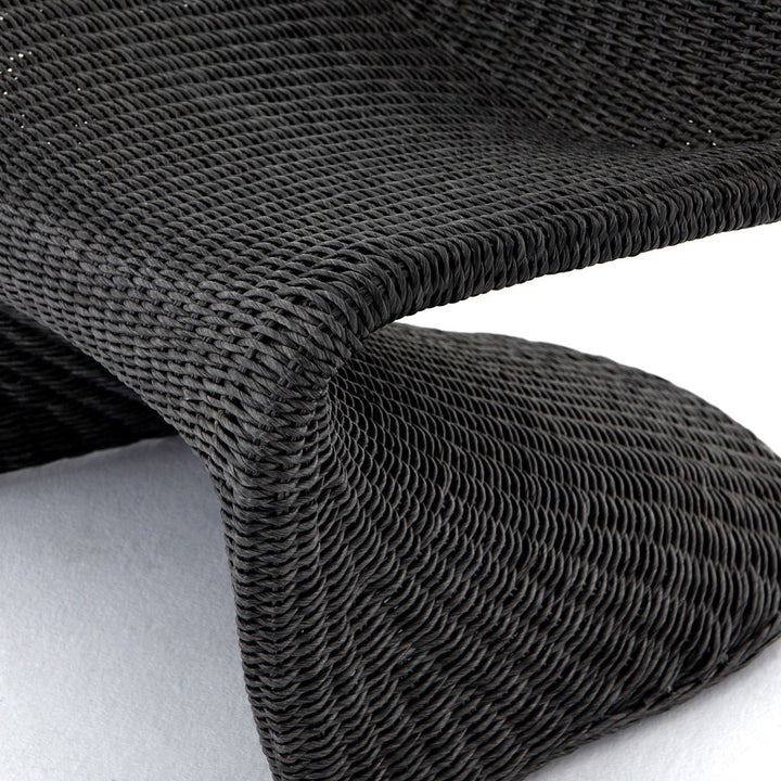 PORTIA INDOOR - OUTDOOR WICKER LOUNGE CHAIR: VINTAGE COAL