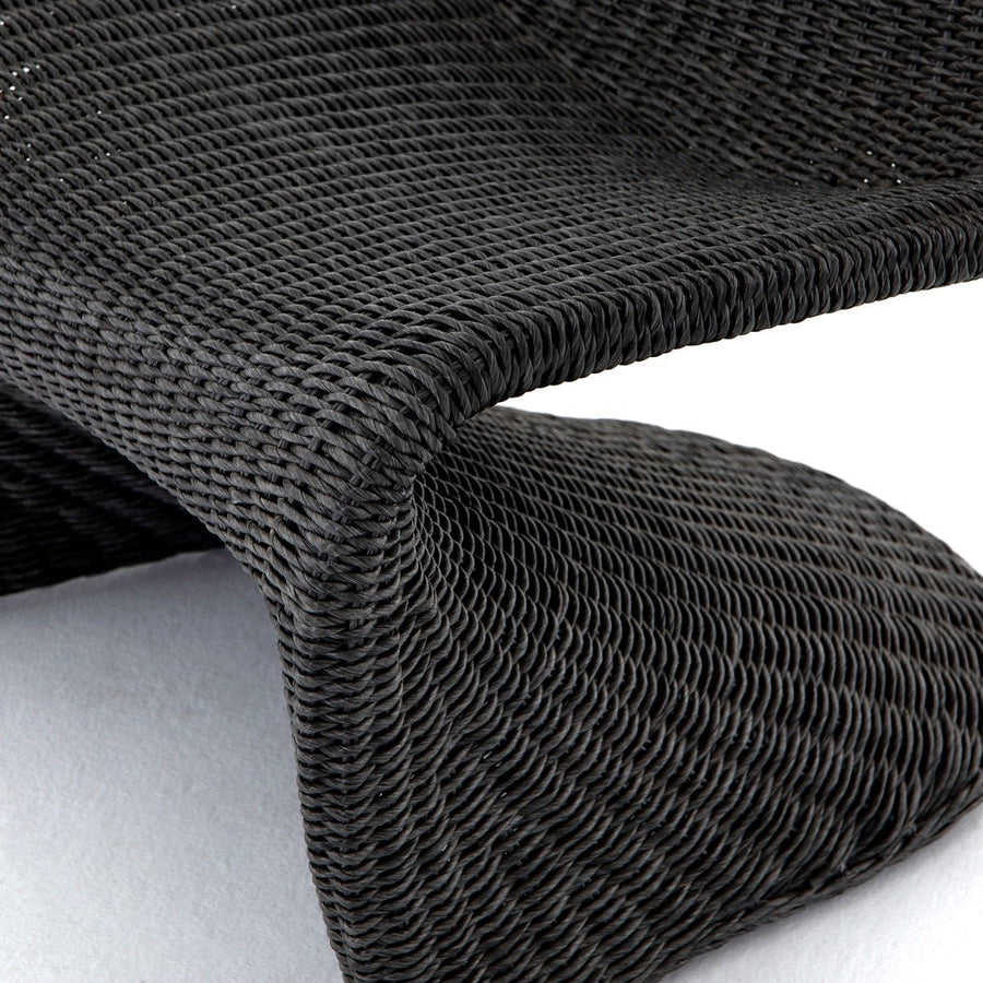 PORTIA INDOOR - OUTDOOR WICKER LOUNGE CHAIR: VINTAGE COAL