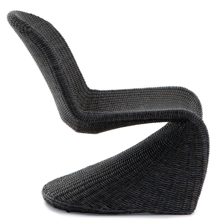 PORTIA INDOOR - OUTDOOR WICKER LOUNGE CHAIR: VINTAGE COAL