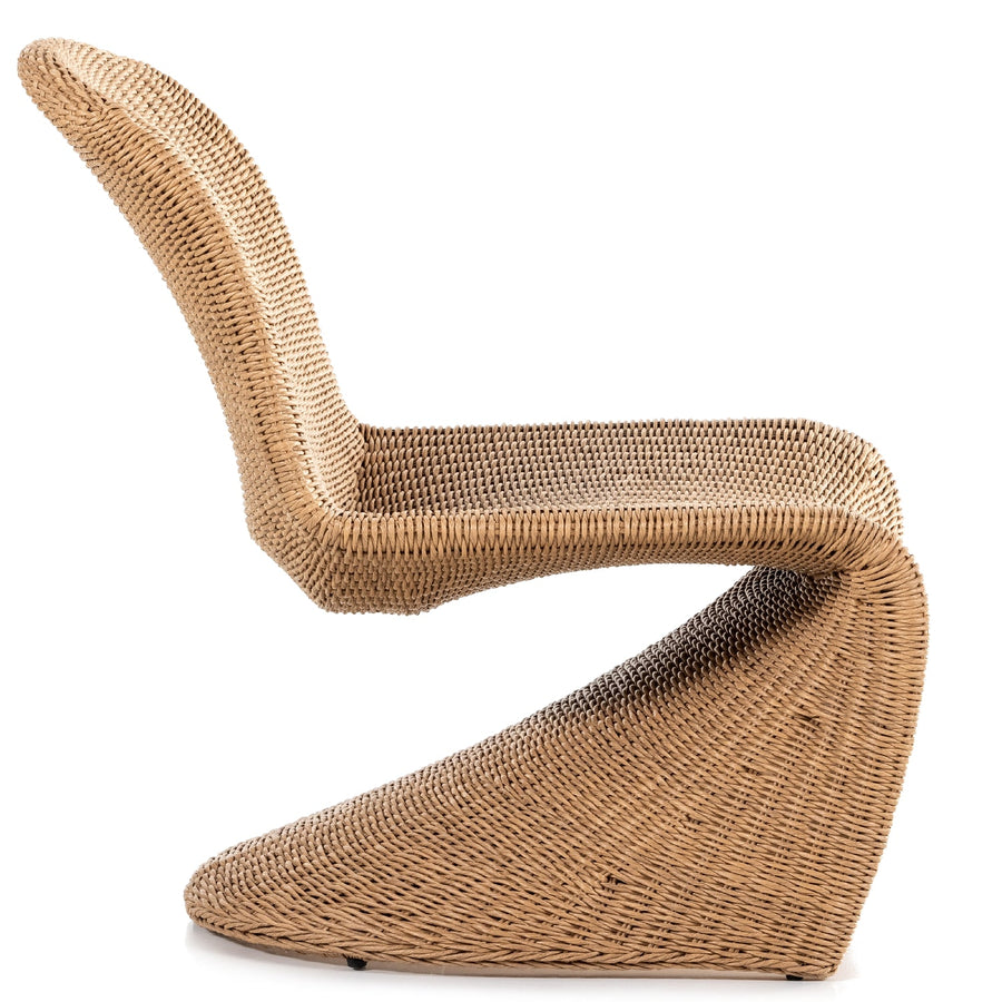 PORTIA INDOOR - OUTDOOR WICKER LOUNGE CHAIR: VINTAGE NATURAL