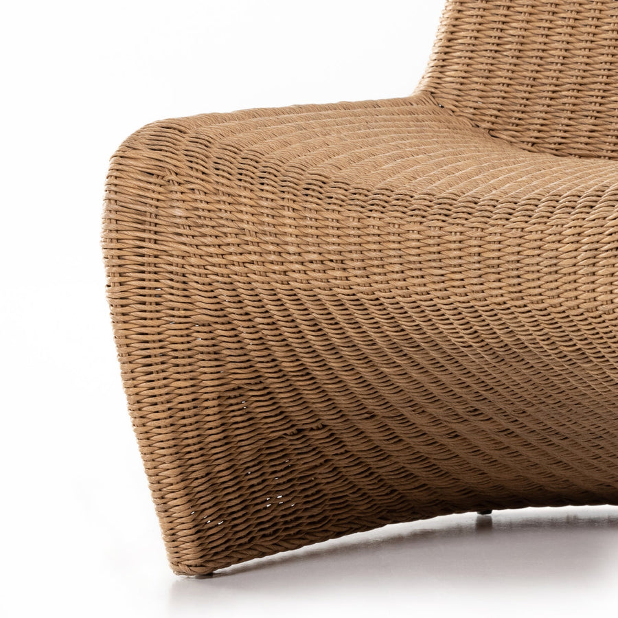 PORTIA INDOOR - OUTDOOR WICKER LOUNGE CHAIR: VINTAGE NATURAL